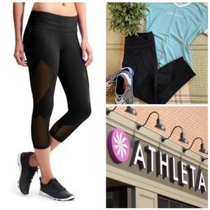 Athleta Sonar Capri Athletic Running Tights Mesh Yoga Cropped Workout Leggings